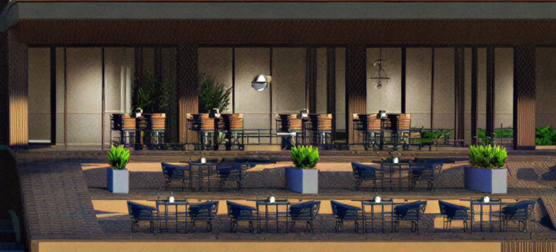 A - Front row tables